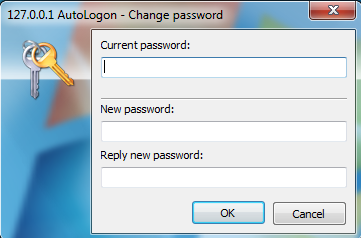 Changing the password set on the server.